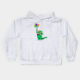 Hodag riding a balloon Kids Hoodie